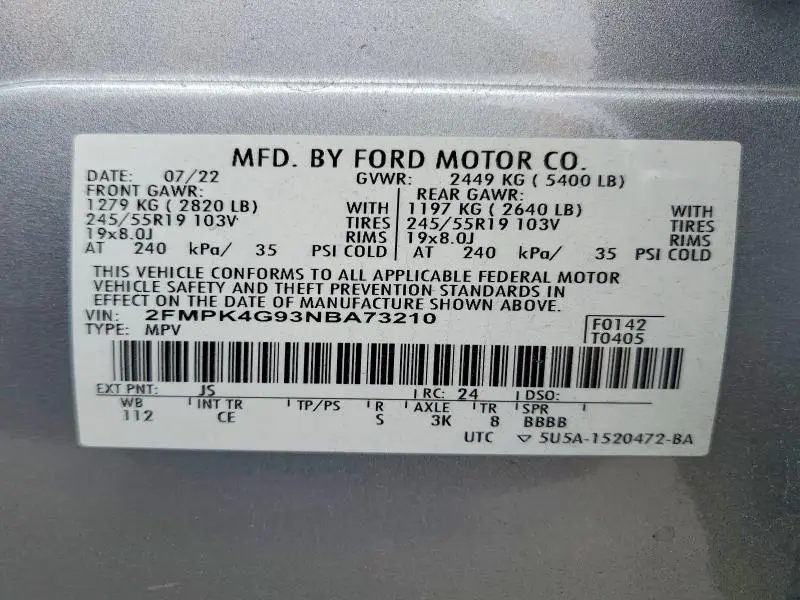 2022 FORD EDGE SE  