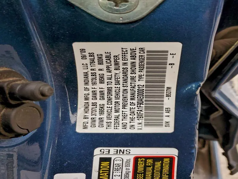 2010 HONDA CIVIC EXL  