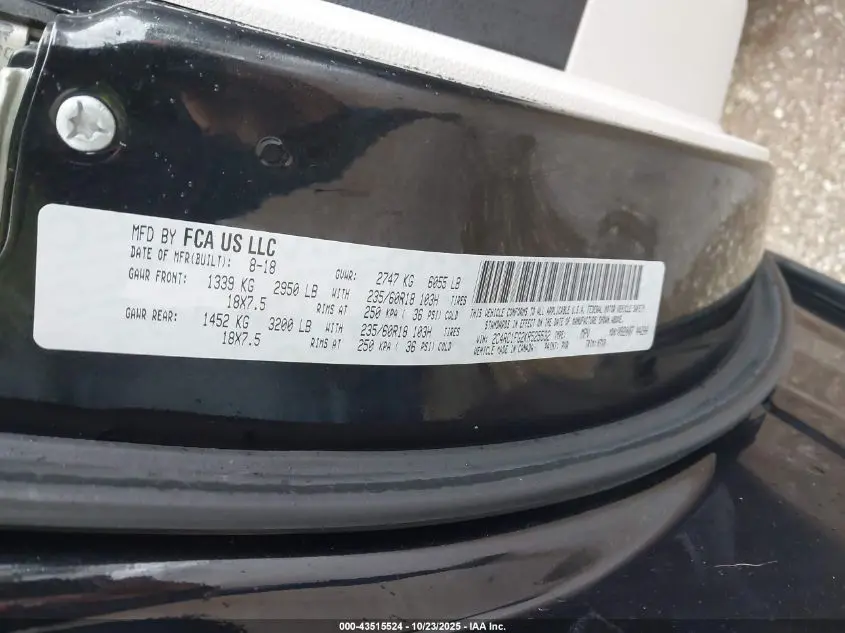 2019 CHRYSLER PACIFICA TOURING PLUS