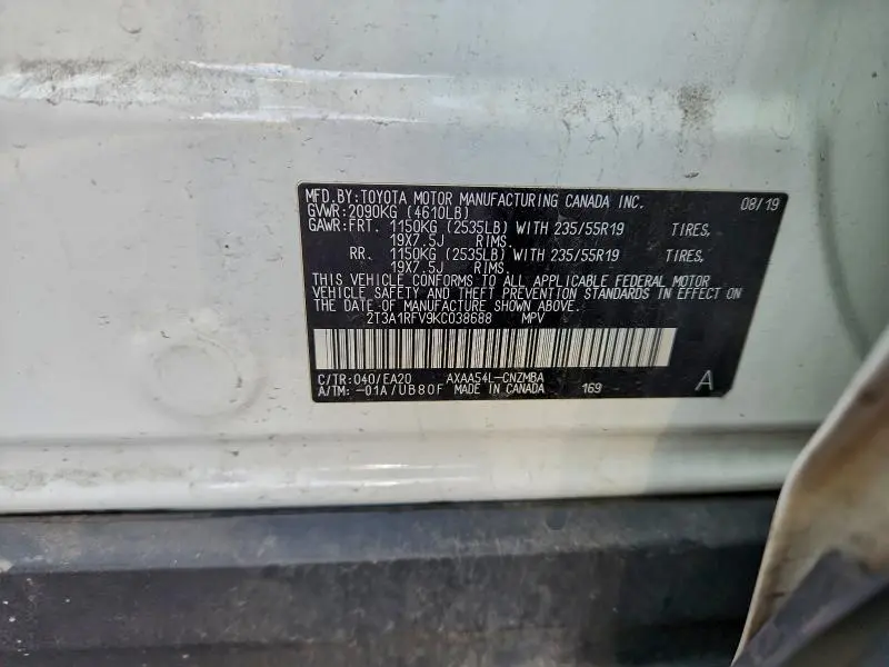 2019 TOYOTA RAV4 XLE PREMIUM  