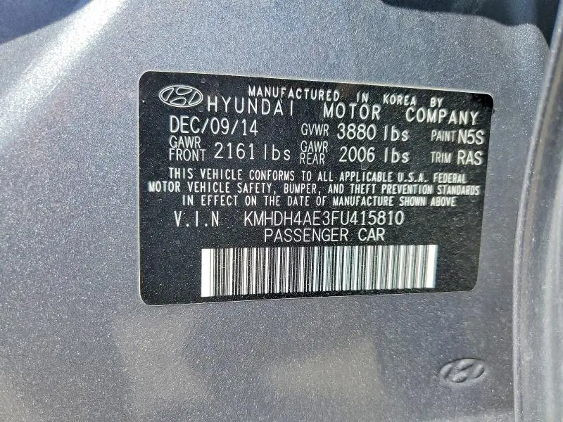 2015 HYUNDAI ELANTRA LIMITED  