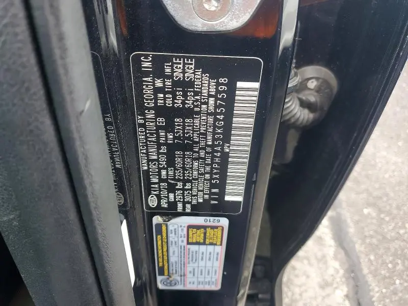 2019 KIA SORENTO EX V6  