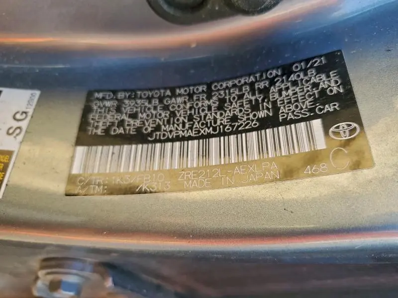 2021 TOYOTA COROLLA LE  