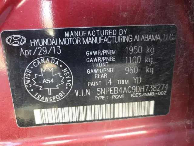 2013 HYUNDAI SONATA GLS  