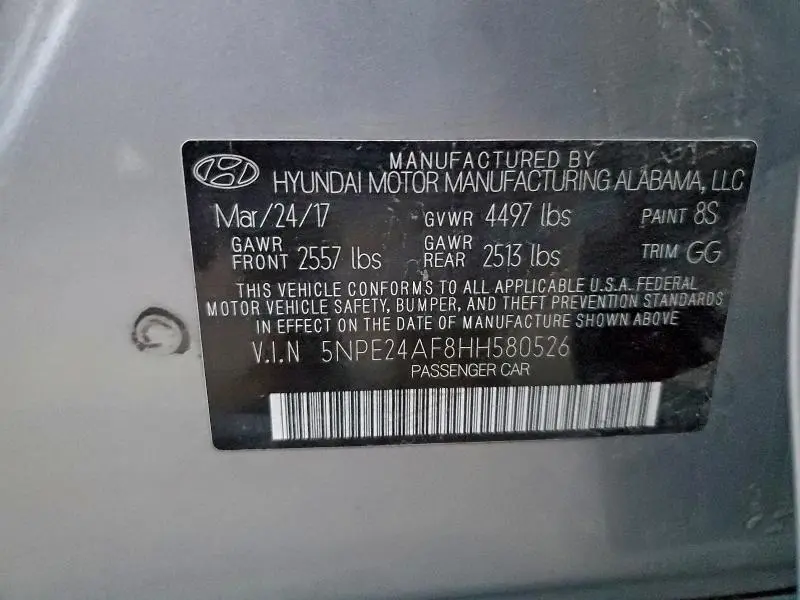 2017 HYUNDAI SONATA SE  