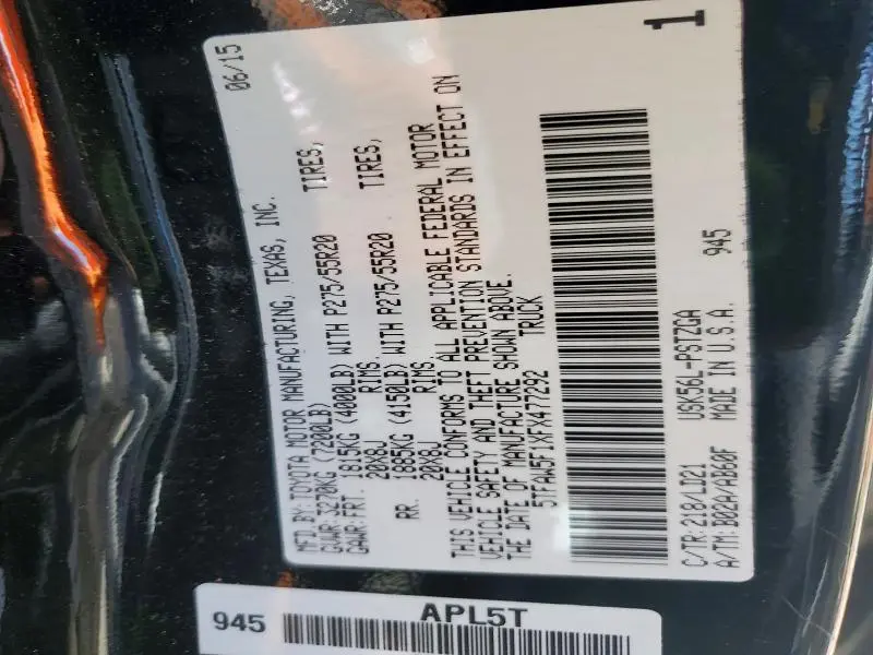 2015 TOYOTA TUNDRA CREWMAX 1794  