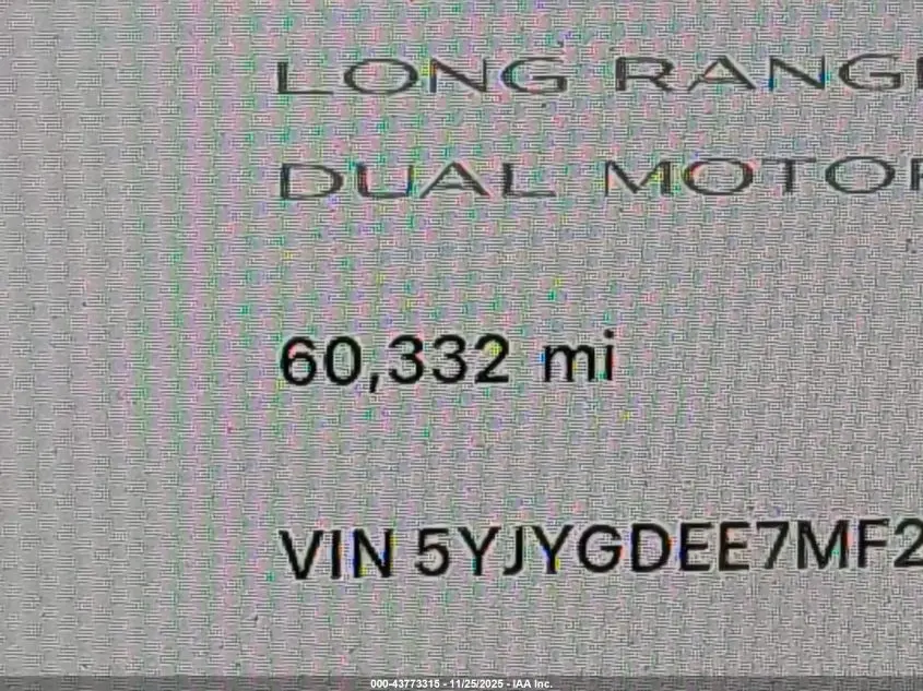 2021 TESLA MODEL Y LONG RANGE DUAL MOTOR ALL-WHEEL DRIVE