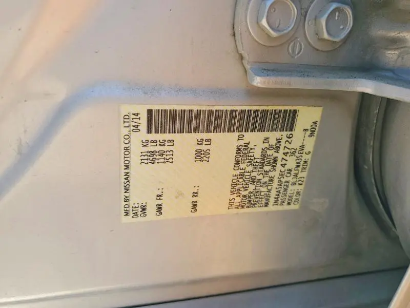 2014 NISSAN MAXIMA   