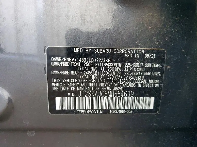 2021 SUBARU FORESTER PREMIUM  