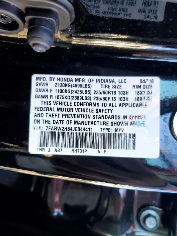 2018 HONDA CR-V EXL  