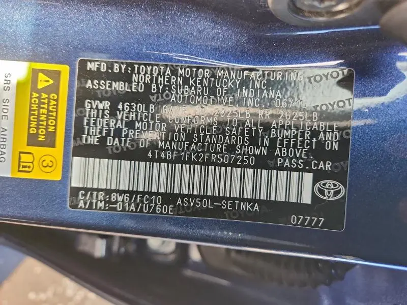 2015 TOYOTA CAMRY LE  