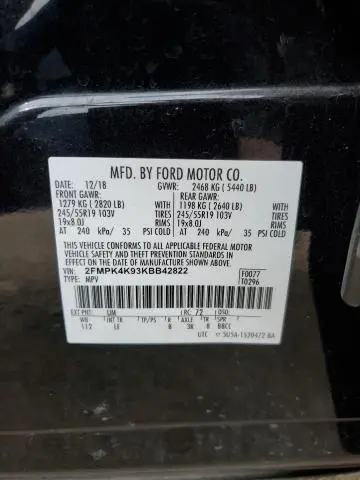 2019 FORD EDGE TITANIUM  