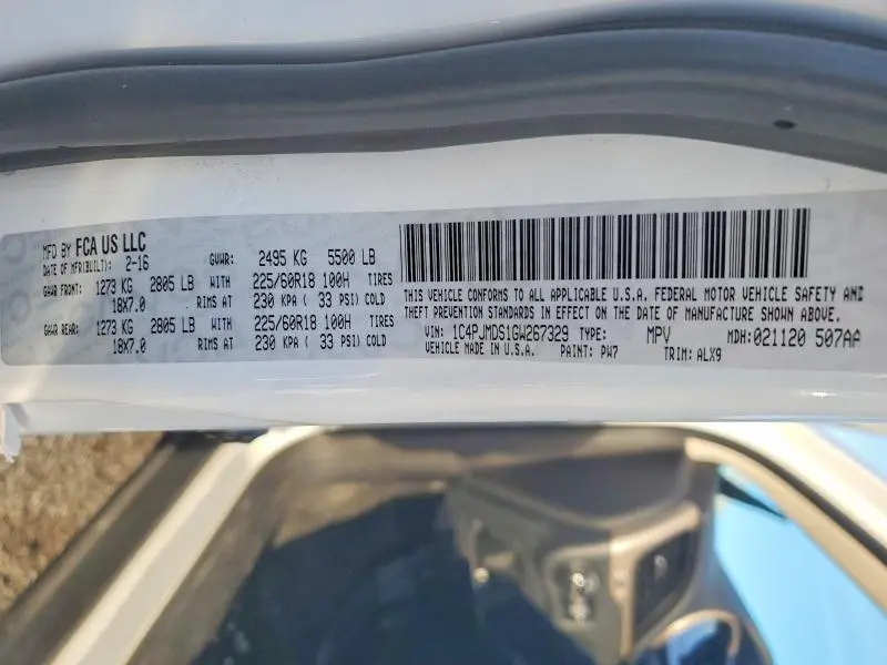 2016 JEEP CHEROKEE LIMITED  