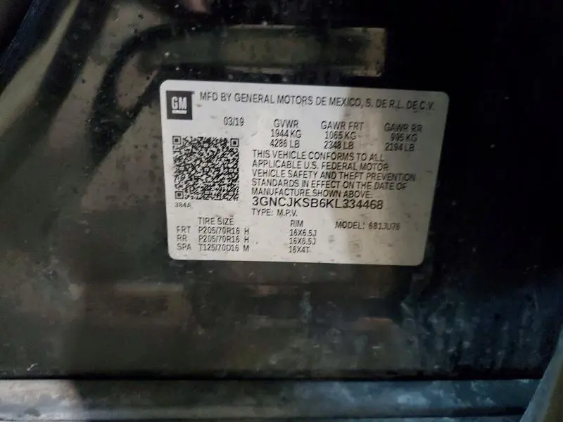 2019 CHEVROLET TRAX LS  
