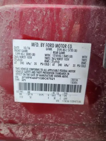 2016 FORD EDGE SPORT  