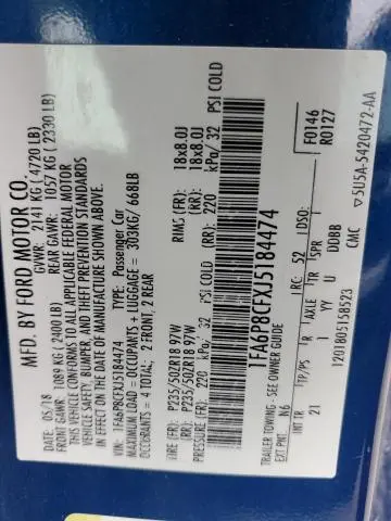 2018 FORD MUSTANG GT  