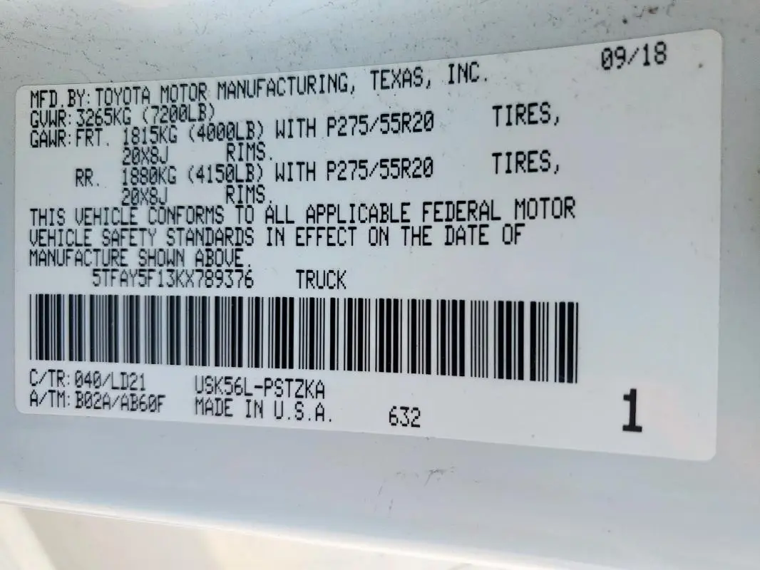 2019 TOYOTA TUNDRA CREWMAX 1794  