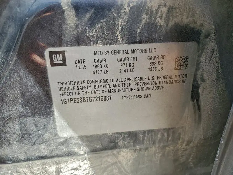 2016 CHEVROLET CRUZE LIMITED LT  