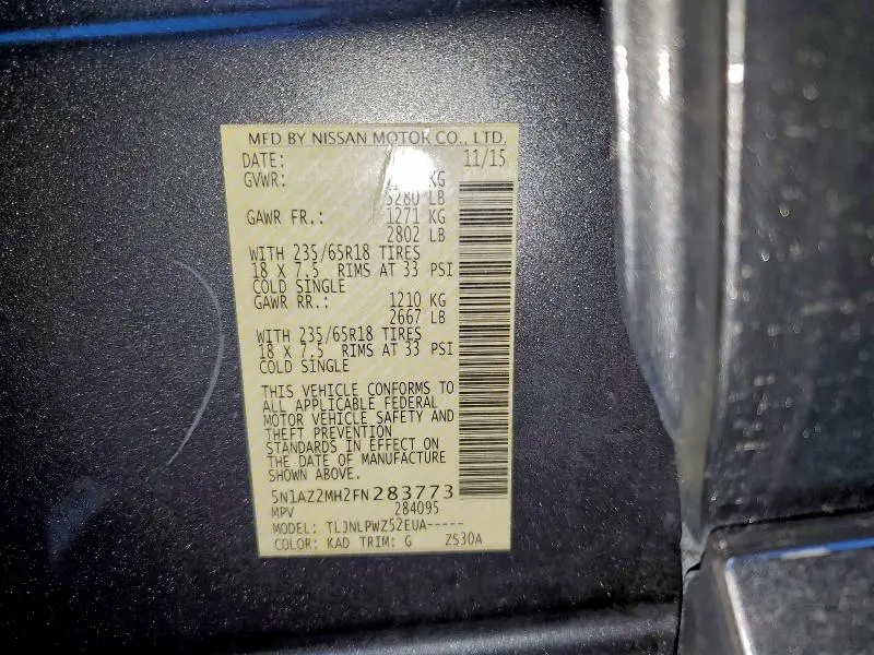 2015 NISSAN MURANO S  