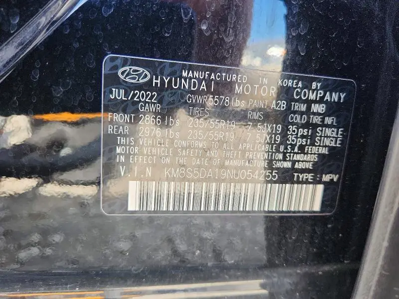 2022 HYUNDAI SANTA FE LIMITED  