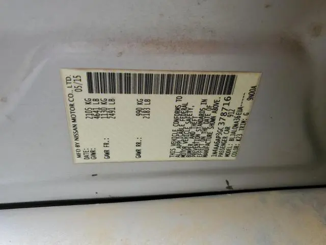 2016 NISSAN MAXIMA 3.5S  