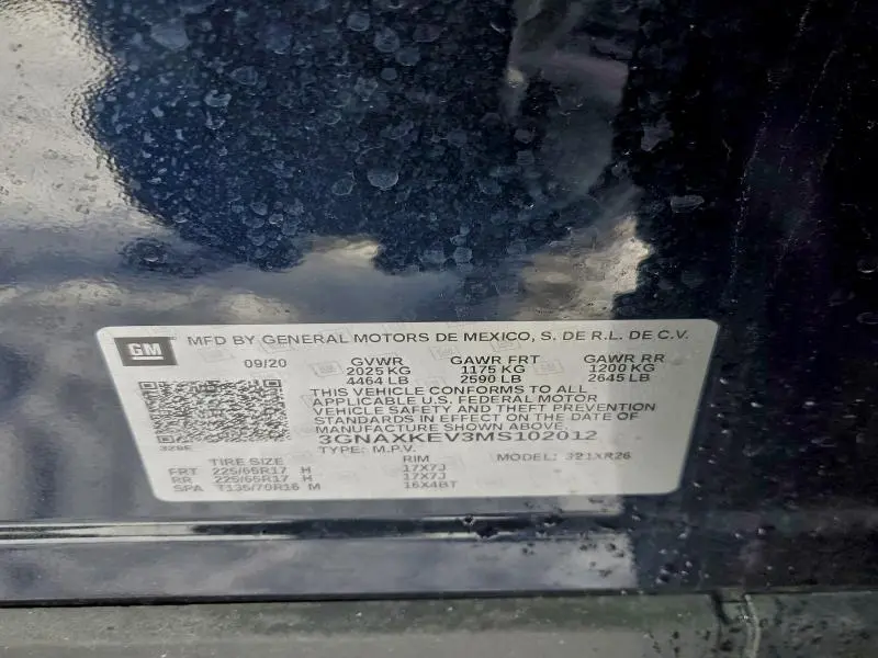 2021 CHEVROLET EQUINOX LT  