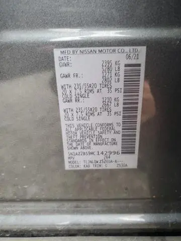 2021 NISSAN MURANO SV  