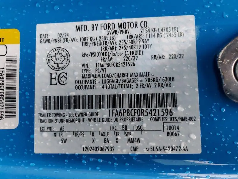 2024 FORD MUSTANG GT  