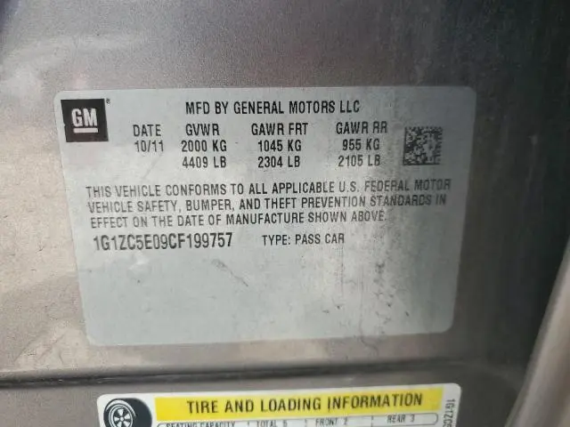 2012 CHEVROLET MALIBU 1LT