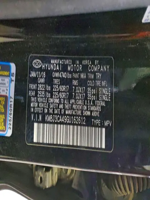 2016 HYUNDAI TUCSON LIMITED  