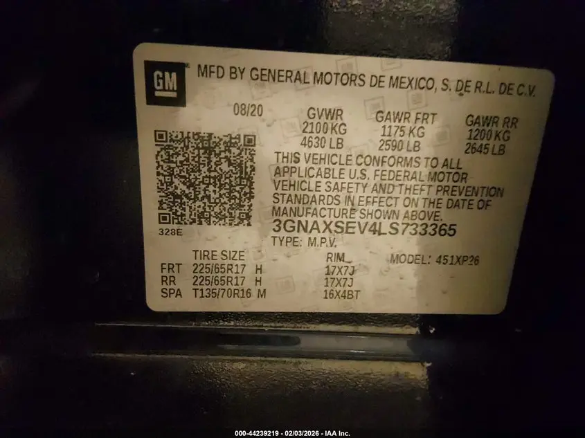 2020 CHEVROLET EQUINOX AWD LS