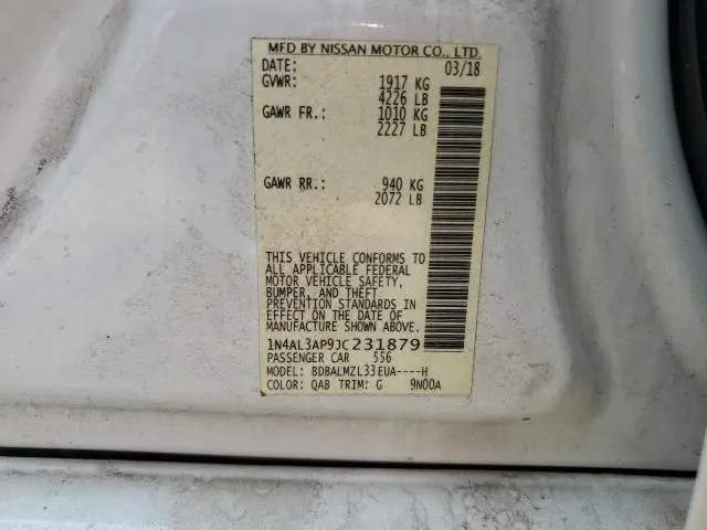 2018 NISSAN ALTIMA 2.5  