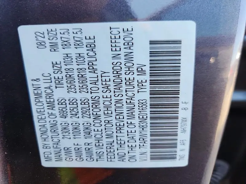 2022 HONDA CR-V EXL  