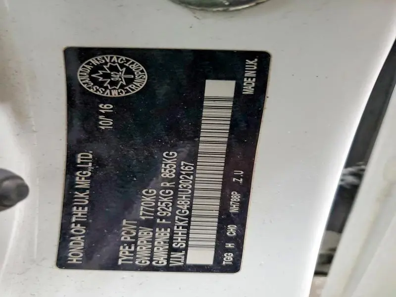 2017 HONDA CIVIC SPORT  