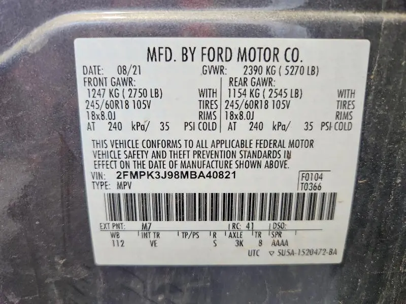 2021 FORD EDGE SEL  