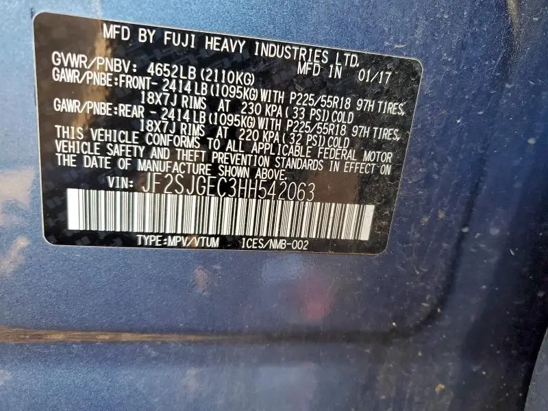 2017 SUBARU FORESTER 2.0XT PREMIUM  