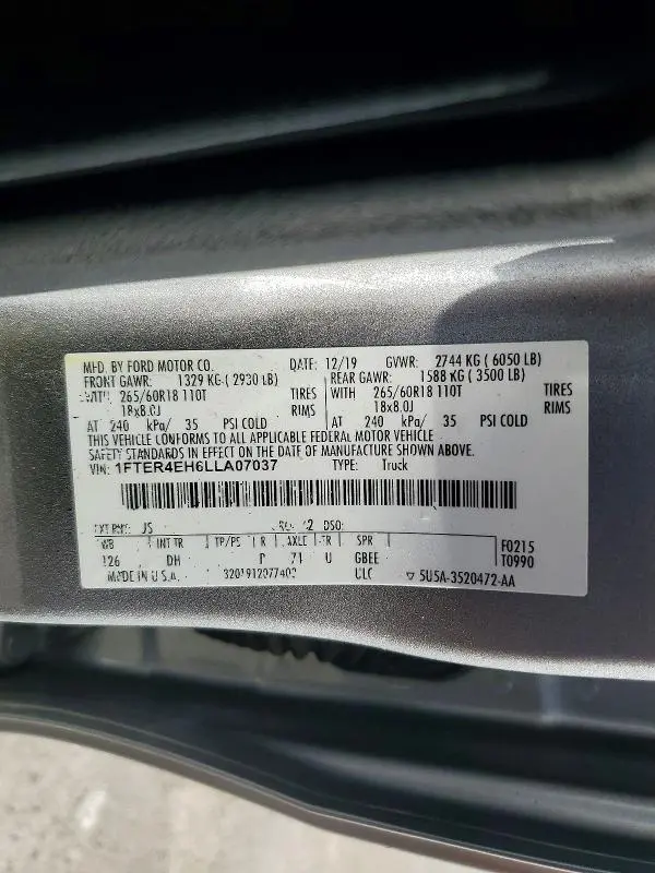 2020 FORD RANGER XL  