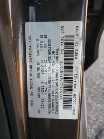 2016 MAZDA 6 TOURING  