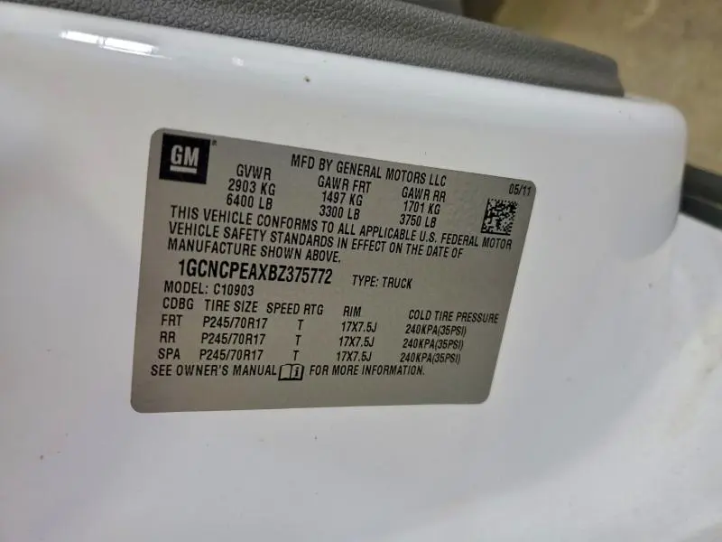 2011 CHEVROLET SILVERADO C1500  