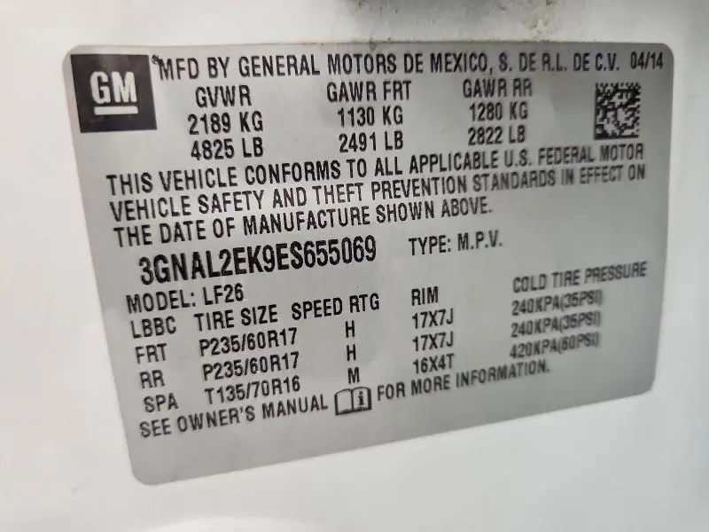2014 CHEVROLET CAPTIVA LS  