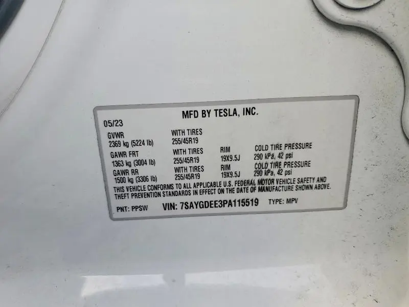 2023 TESLA MODEL Y   