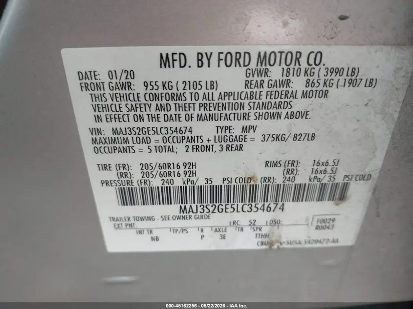2020 FORD ECOSPORT SE