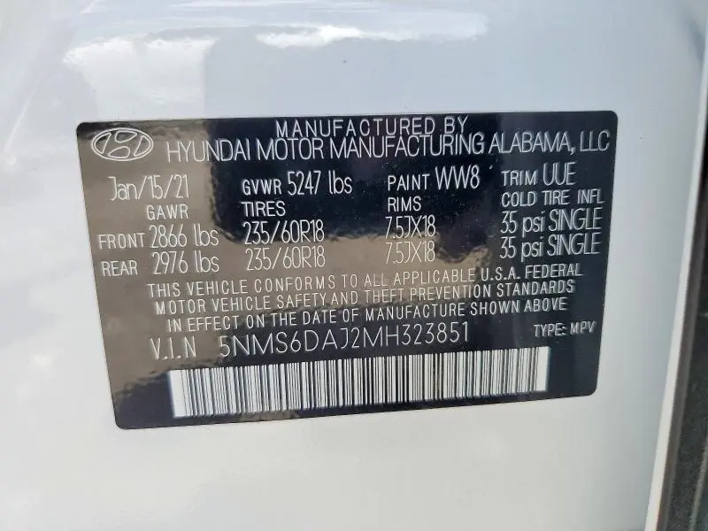 2021 HYUNDAI SANTA FE SEL  