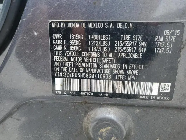 2016 HONDA HR-V EX  