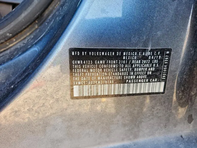 2019 VOLKSWAGEN JETTA S  