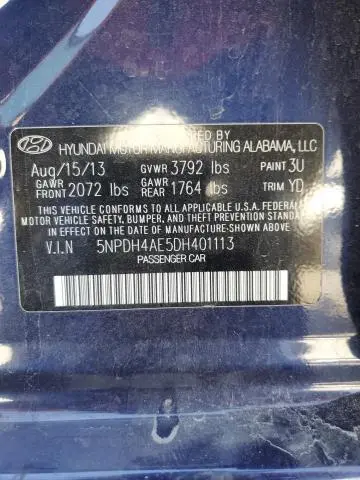 2013 HYUNDAI ELANTRA GLS