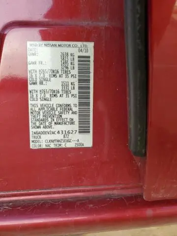2010 NISSAN FRONTIER CREW CAB SE  