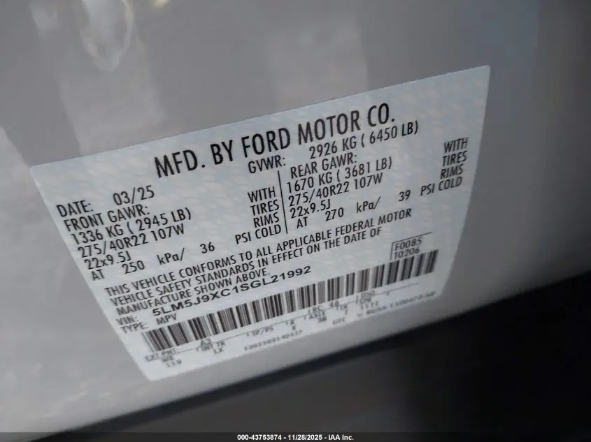 2025 LINCOLN AVIATOR BLACK LABEL