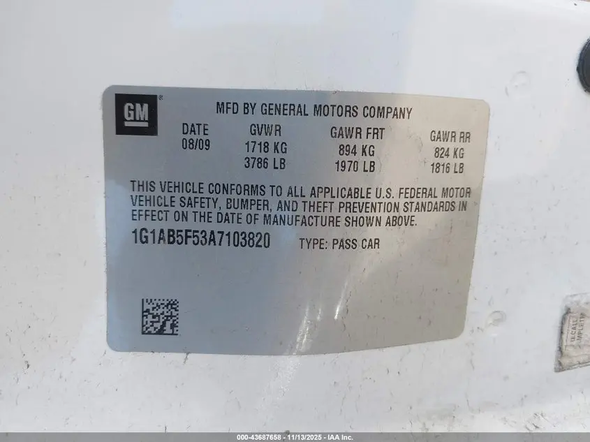 2010 CHEVROLET COBALT LS