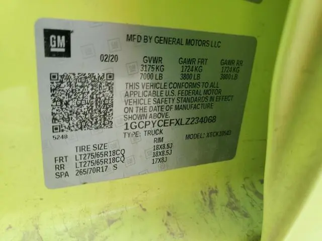 2020 CHEVROLET SILVERADO K1500 TRAIL BOSS CUSTOM  